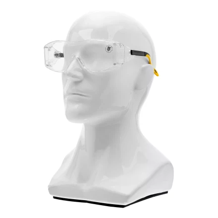 Очки защитные открытые Denzel 89201, поликарбонатные, увеличенная прозрачная линза,  регулируемые дужки купить в Надыме