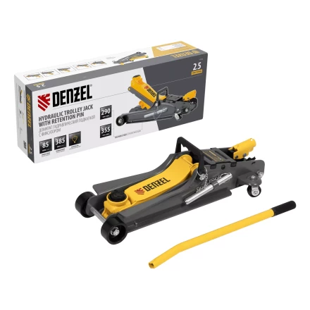 Домкрат гидравлический подкатной с фиксатором Denzel 51232, 2,5 т, 85-385 мм купить в Надыме