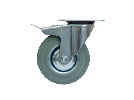 Колесо поворотное серая резина SCB 80 f 200 мм с тормозом 1027216 купить в Надыме