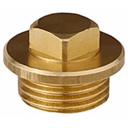 Заглушка GENERAL FITTINGS, 6-ти гранная головка с прижимной шайбой, никелированная латунь, наружная резьба, 1" 51099-1