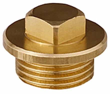 Заглушка GENERAL FITTINGS, 6-ти гранная головка с прижимной шайбой, никелированная латунь, наружная резьба, 1&quot; 51099-1 купить в Надыме