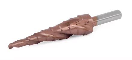 Ступенчатое сверло MESSER HSS CO 4-12х9 с кобальтовым покрытием и тремя спиральными канавками. купить в Надыме