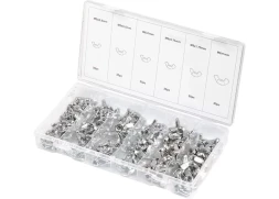 Набор гаек М5х0,5 М5х0,8 М6х0,75 М6х1 М8х1 М8х1,75 мм с "барашком" 150 предметов СИБРТЕХ 47606