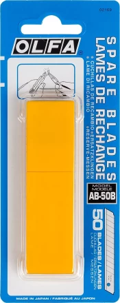 Лезвия OLFA сегментированные, 9х80х0,38мм, 13 сегментов, 50 шт OL-AB-50B купить в Надыме