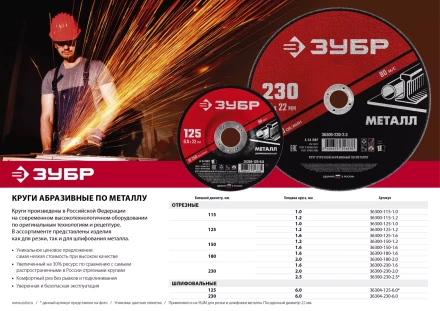 Круги шлифовальные абразивные по металлу серия МАСТЕР купить в Надыме