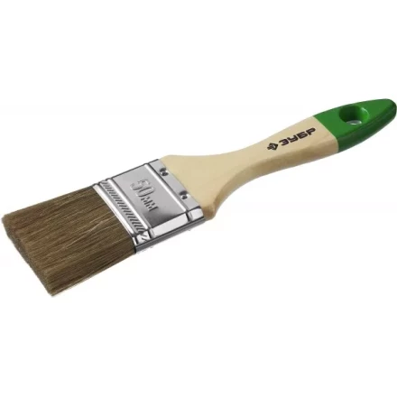 Кисть плоская  ЗУБР "ЛАЗУРЬ-МАСТЕР", смешанная щетина, деревянная ручка, 50мм 4-01009-050 купить в Надыме