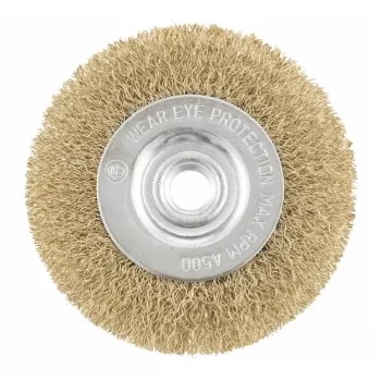 Щетка для УШМ, 125 мм, М14, плоская, латунированная витая проволока  MATRIX 74651 купить в Надыме