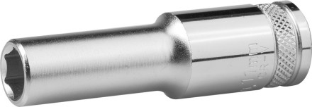 Торцовая головка KRAFTOOL &quot;INDUSTRIE QUALITAT&quot;, удлиненная, Cr-V, FLANK, хромосатинированная, 1/2&quot;, 10 мм 27807-10_z01 купить в Надыме