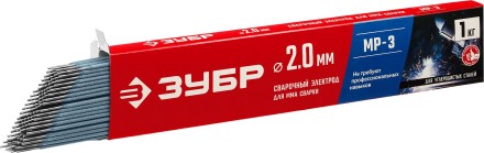 ЗУБР Д 2.0 х 300 мм, 1 кг в коробке, МР-3 рутиловый, электрод сварочный (40011-2.0) купить в Надыме