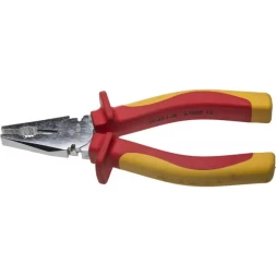 Плоскогубцы ЗУБР "ПРОФЕССИОНАЛ" "ПРОФИЭЛЕКТРИК", диэлектрические комбинированные, двухкомп рукоятка, до ~1000В, 160мм 22145-1-16