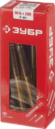 ЗУБР М16 х 200 мм, 6 шт, клиновой анкер (302032-16-200) купить в Надыме