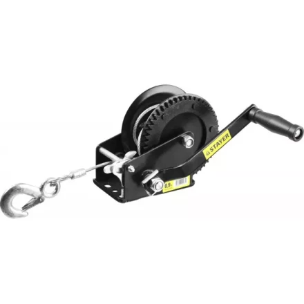 Лебедка ручная барабанная STAYER "MASTER", тяговая, тросовая, 0,9т, 8м 43112-0.9 купить в Надыме