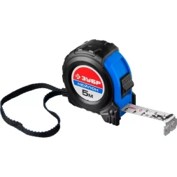 Рулетка ЗУБР "НЕЙЛОН", нейлоновое покрытие, упрочненное полотно, ударопрочный обрезиненный корпус, 5м/19мм 34056-05-19_z01