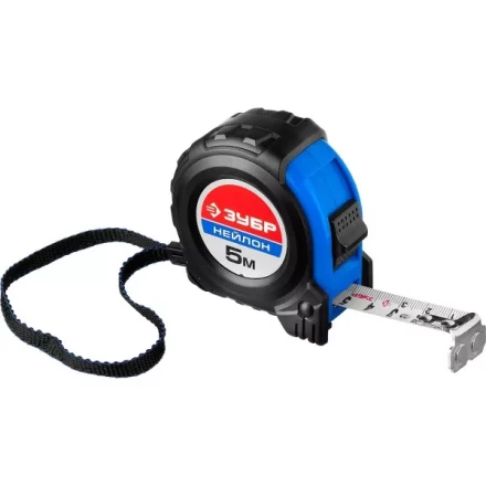 Рулетка ЗУБР "НЕЙЛОН", нейлоновое покрытие, упрочненное полотно, ударопрочный обрезиненный корпус, 5м/19мм 34056-05-19_z01 купить в Надыме