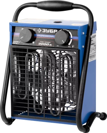 Пушка ЗУБР "ПРОФЕССИОНАЛ" "Квадрат" тепловая электрическая, двойные стенки (термос), гладкий нерж ТЭН, 3/1,5 кВт, 220В ЗТПЭ-3000_М2 купить в Надыме