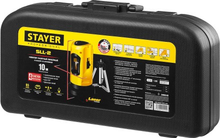 Нивелир лазерный линейный SLL-2, STAYER 34960-H2, штатив, кейс, 10м, точн. +/-0,5 мм/м 34960-H2 купить в Надыме