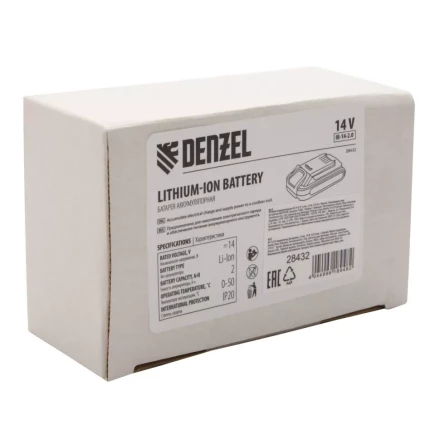Батарея аккумуляторная Denzel IB-14-2.0, Li-Ion, 14 В, 2.0 А/ч 28432 купить в Надыме