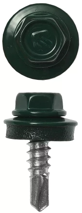 Саморезы ЗУБР "ПРОФЕССИОНАЛ" окраш., RAL 6005 зелен. насыщен., для крепл. кров. матер. к металл. констр., 5.5x25мм, 1800шт 4-300310-55-025-6005 купить в Надыме