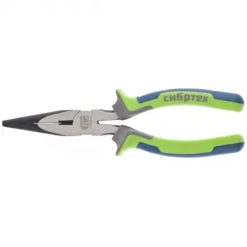 Длинногубцы прямые,160 мм фосфатирование трехкомпонентные рукоятки СИБРТЕХ 17155 купить в Надыме