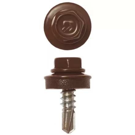 Саморезы ЗУБР "ПРОФЕССИОНАЛ" окраш., RAL 8017 шокол.-коричн., для крепл. кров. матер. к металл. констр. , 5.5x19мм, 2500шт 4-300310-55-019-8017 купить в Надыме