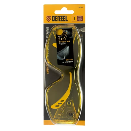 Очки защитные открытые Denzel 89202, поликарбонатные, увеличенная желтая линза, регулируемые дужки купить в Надыме