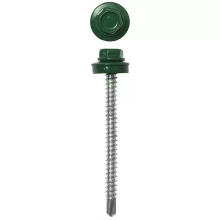 Саморезы ЗУБР "ПРОФЕССИОНАЛ" окраш., RAL 6002 зелен. лист, для крепл. кров. матер. к дерев. обреш., 4.8х50мм, 1200шт 4-300310-48-050-6002 купить в Надыме