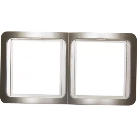 Панель СВЕТОЗАР "ГАММА" накладная, вертикальная, цвет золотой металлик, 2 гнезда SV-54147-GM купить в Надыме