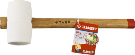 Киянка ЗУБР &quot;МАСТЕР&quot; резиновая белая, с деревянной рукояткой, 0,68кг 20511-680_z01 купить в Надыме