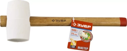 Киянка ЗУБР "МАСТЕР" резиновая белая, с деревянной рукояткой, 0,68кг 20511-680_z01 купить в Надыме