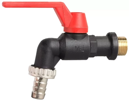 Кран угловой ЗУБР шаровой "папа-соединит шланг", пластиковый корпус, 3/4"х20 4-51560-P-3/4-20 купить в Надыме