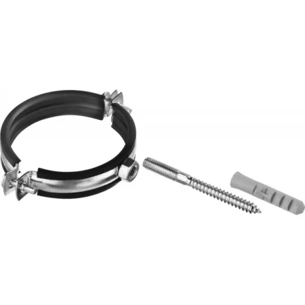 ЗУБР "МАСТЕР". Хомут трубный с гайкой, оцинкованный, в комплекте с сантехнической шпилькой и дюбелем, 3", 1шт 37866-87-92 купить в Надыме