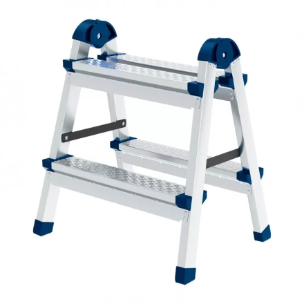 Стремянка двухсторонняя 2 ступени сталь профиль стальные ступени Сибртех 97982 купить в Надыме