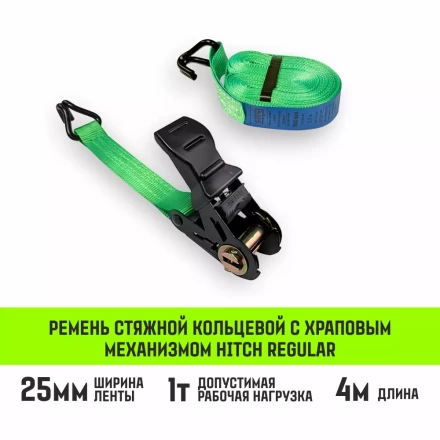 Ремень стяжной HITCH RS REGULAR 100:1000:4 (25мм STF100DaN 1T 4М) пакет (SZ076113) купить в Надыме