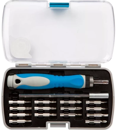 Набор ЗУБР: Отвертки "ЭКСПЕРТ",для точных работ, реверсивная рукоятка,Cr-V,с битами,удлинитель 115мм,сменные биты,14шт 25629-H16 купить в Надыме