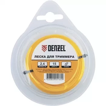Леска для триммера квадратная 40 мм х 10 м блистер Denzel Россия 96182 купить в Надыме