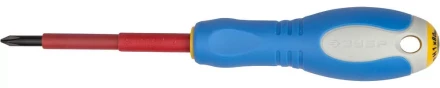 ЗУБР "ПРОФИ ЭЛЕКТРИК". Отвертка Cr-V, трехкомпонент рукоятка, высоковольтная до ~1000В, PH №1, 80 мм 25262-1-080 купить в Надыме