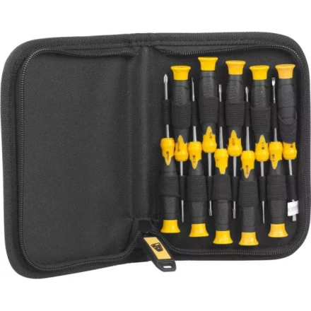 Набор JCB: Отвертки для точных работ, двухкомпонентные рукоятки, CrV cталь, 11 предм, чехол JSD026 купить в Надыме