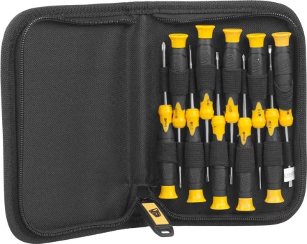 Набор JCB: Отвертки для точных работ, двухкомпонентные рукоятки, CrV cталь, 11 предм, чехол JSD026 купить в Надыме