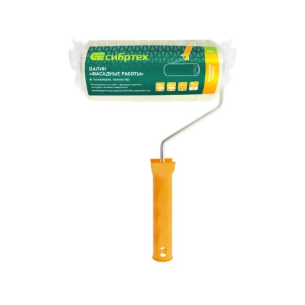 Валик "Фасадные работы",180 мм, ворс 18 мм, D 48 мм, D ручки - 6 мм, полиакрил,полиэстер Сибртех 80206 купить в Надыме