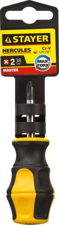 Отвертка STAYER "MASTER" "HERCULES", Сr-V, противоскользящая рукоятка, PH2x38мм 25052-38-2_z02 купить в Надыме