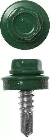 Саморезы ЗУБР "ПРОФЕССИОНАЛ" окраш., RAL 6002 зелен. лист, для крепл. кров. матер. к металл. констр., 5.5x25мм, 1800шт 4-300310-55-025-6002 купить в Надыме