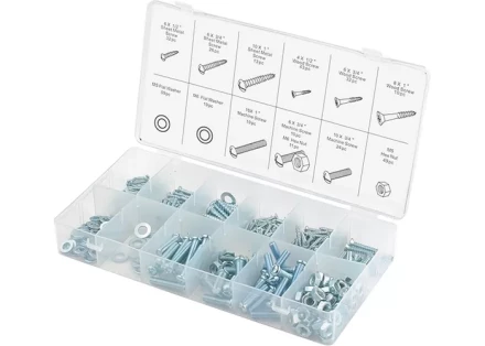 Набор саморезов винтов гаек шайб 347 предметов СИБРТЕХ 47609 купить в Надыме