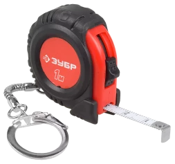 Рулетка ЗУБР МАСТЕР обрезиненный корпус фиксатор с кольцом для ключей серия МАСТЕР
