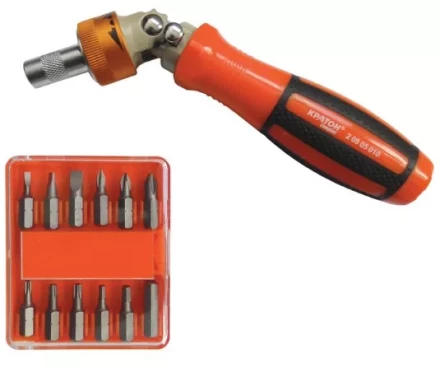 Отвертка-держатель бит реврсивно-рычажная Кратон Complect 12 в 1 2 09 05 010 купить в Надыме