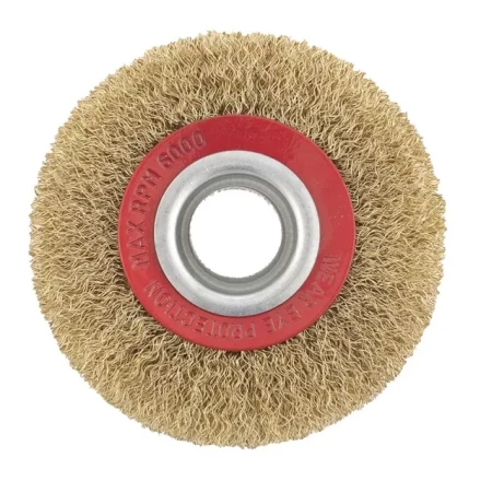 Щетка для точила 100 мм посадка 20 мм плоская латунированная витая проволока MTX 74658 купить в Надыме