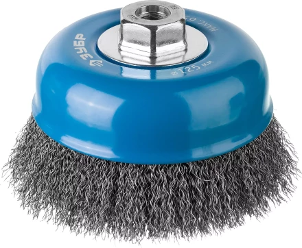 ЗУБР "ПРОФЕССИОНАЛ". Щетка чашечная для УШМ, витая стальная проволока 0,3мм, 125ммхМ14 35261-125_z02 купить в Надыме