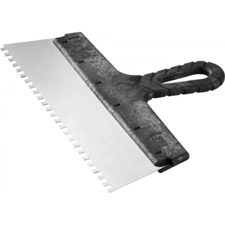 Шпатель ЗУБР "СТАНДАРТ" фасадный, стальное полотно, 300мм, зуб 6х6 10053-30 купить в Надыме