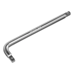 Вороток Г-образный, 150*40 мм, квадрат 1/4", CrV, матовый хром Denzel 14061