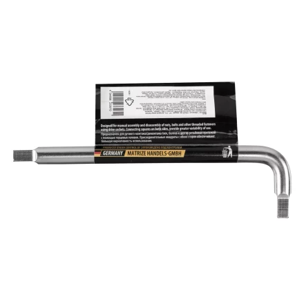 Вороток Г-образный, 150*40 мм, квадрат 1/4", CrV, матовый хром Denzel 14061 купить в Надыме