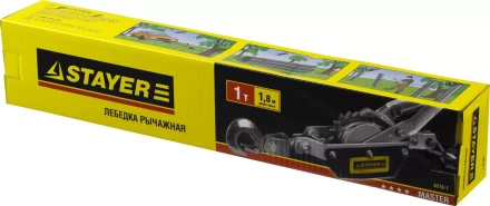 Лебедка STAYER "MAXPull" рычажная, тросовая, 1т/1,8м 4310-1 купить в Надыме